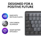 Logitech MX Mechanical Mini for Mac Minimalist Wireless Illuminated Keyboard - Tactile Quiet Keys - Space Grey-Multi Mac connectivity: Pair MX Mechanical Mini for Mac multi-device keyboard via Bluetooth Low Energy with up to 3 Mac computers or iPads and switch between them seamlessly