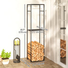 Outsunny Firewood Rack Outdoor - Heavy Duty Log Holder with Adjustable Shelf-Powder-coated metal frame supports up to 100 kg and resists rust for lasting durability