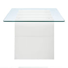 Modway Ondine Glass Top Coffee Table - White-Assembly Required