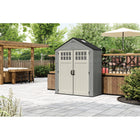 Suncast Everett Storage Shed - 6' x 3' - Dove Grey-All weather construction provides water resistance and UV protection.