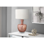 Monarch Specialties 26" H Contemporary Table Lamp - Dusty Rose Glass / Ivory / Cream Shade-The decorative glass base imitating mercury-glass makes a fashionable statement designed to brighten up modern living rooms, bedrooms, as well as home offices while creating a warm and inviting ambiance