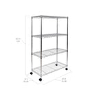 Seville Classics 4-Tier Home Storage Steel Wire Shelving - 30" L x 14" W x 48" H-Net Weight: 16.7 lb
