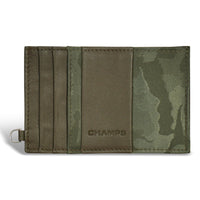 Champs Camo Leather Slim Cardholder - Green-Leather Card holder in gift box