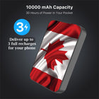 MyBat Pro 10000mAh 20W Power Bank - Canada Flag-Smart chip technology ensures safe and efficient charging