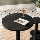 Modway Neo 31" Round Indoor/Outdoor Patio Wood Bar Table - Black-Pedestal Base