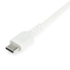StarTech 3.3 ft. USB 2.0 to USB-C Cable, White-Durable USB A to USB C cable is reinforced with Kevlar aramid fiber for increased tensile strength that is 5x stronger than steelith a metal guard protecting the circuit board   TB3 compatible high quality male cord