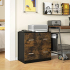 Vinsetto 2-Drawer Lateral Filing Cabinet with Lock - Rustic Brown-Lockable with 2 keys, secures your privacy and important files
