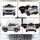 Aosom 12V Mercedes Benz AMG GLC63S Coupe Kids Electric Ride-On Car - White-Double 12V motor for a powerful drive and fully charged for 1h continuous play 