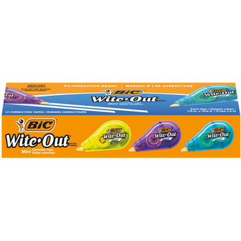 BIC Wite-Out Brand Mini Correction Tape - White - Tear-Resistant Tape ...