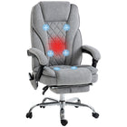Vinsetto Reclining Gaming Massage Office Chair with Heat - Grey-Six vibration massage points with three modes, three intensities, a timer, and three-level lumbar heating to relax your body