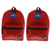 BAZIC Products Basic 16" Backpack - Red - 2 Pack-One large main compartment and small front compartment with zipper closure