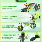 Gyrocopters Radi8 Electric Scooter for Kids - Speed 25 kmph - Range 20 km - LED Lights - Green-With a top speed of 25 km/h and a specialized "Push-to-Start" safety feature, young riders enjoy a smooth, secure acceleration that keeps them in total control of their journey