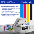 Brother INKvestment MFC-J6960DW Wireless Colour Inkjet All-in-One Printer with 3.5” Touchscreen-Professional print quality. Our PerfectPrint Auto Detection System helps support reliable and consistent print quality for crisp, efficient printing and results you can be proud of