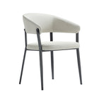 Manhattan Comfort Belle 22.4" Modern Textured Leatherette Upholstered Dining Chair - Oatmeal - Set of 2-Plush, Foam-Filled Seat for Lasting Comfort