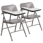 Flash Furniture HF-309AST-RT-GG Steel Folding Chair, Beige/Gray, 2 Pack-Set of 2 Tablet Arm Chairs