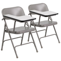 Flash Furniture HF-309AST-RT-GG Steel Folding Chair, Beige/Gray, 2 Pack-Set of 2 Tablet Arm Chairs