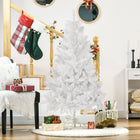 HOMCOM 5' Artificial Christmas Pine Tree with Auto Open - White-Hinge construction/section design/branches being opened automatically for quick setup 