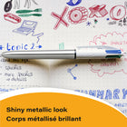 BIC 4-Color Shine Ballpoint Pens - Retractable - 1.0mm - Assorted - 3 Pack-Long-lasting ink is excellent for crafts, school or office supplies