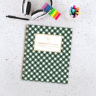 AT-A-GLANCE 2027 Emily Ley Simplified Large Weekly/ Monthly Planner - 11-1/4" x 9" - Gingham - Bilingual-Twin gold coil binding resists snagging and lays flat for ease of use