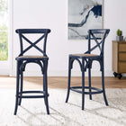 Modway Gear Counter Stool - Midnight Blue-Non-Marking Foot Caps