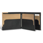 Champs Iconic Leather Center Wing Wallet - Black/Ivory-Double Bill compartment