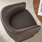 Modway Verity Barrel Back Vegan Leather Dining Chair - Espresso-Plastic Floor Glides