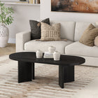 Hudson&Canal Alma 48"W Oval Coffee Table - Black Grain-Features easy assembly
