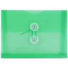 JAM Paper Plastic Envelopes with Button and String Tie Closure, Index Booklet, 5.25 x 7.5, Green Poly, 24 Pack (920B1grg)-Green