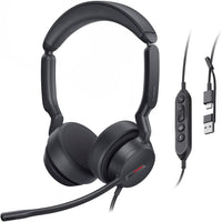 Yealink UH44 Dual Headset - For Phone & Computer - Microsoft Teams - Black-Headset cable length: 0.65 m (from headset to call control unit)
