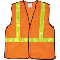 CSA Compliant 5-Point Tear-Away Traffic Safety Vests, Orange, SEF098, 4 Pack-Orange