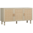 HOMCOM Boho 53.5" L Sideboard - Natural Wood-Unique rattan doors with a natural finish for a Boho look
