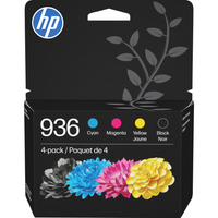 HP 936 Ink Cartridge - Standard Yield - Cyan, Magenta, Yellow, Black - 4 Pack-Cyan, Magenta, Yellow, Black