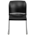 Flash Furniture HERCULES Series Black Full Back Contoured Stack Chair with Grey Powder Coated Sled Base-Polypropylene Material