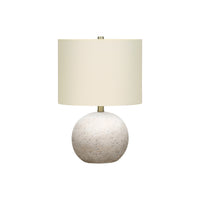 Monarch Specialties 20" H Table Lamp - Grey Concrete / Ivory / Cream Shade-Illuminate your office, living room, or bedroom with this chic sphere shaped 20"h table lamp with a grey concrete base in a textured finish, and topped with a refined ivory linen drum shade and gold finial for an eye-catching contemporary appeal