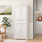 HOMCOM 72.4" H Tall Kitchen Pantry Cabinet with Doors - White-Anti-tipping kits provide extra security against accidental toppling 
