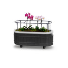 Permasteel Self-Watering Planter Box with Mounting Brackets - Black-Metal Trellis