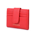 Champs Iconic Snap Cardholder - Red-Front Snap closure