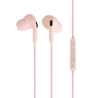 Basic Tech Wired In Earbuds with Volume Control And Mic - Pink-Universal