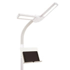 OttLite Dual Shade LED Floor Lamp with Tablet Stand and USB Charging - White-Convenient USB Port (5V, 2.1A) to charge tablets, phones and other devices