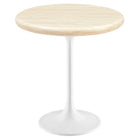 Modway Lippa 20" Round Faux Travertine Side Table - White Travertine-Artificial Travertine