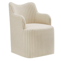 Modway Cordelle Linen Blend Swivel Dining Chair - Oatmeal Stripe-Swivel Dining Chair