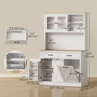 HOMCOM 69" H Pantry Cabinet with Charging Station - White-Built-in AC, USB, and USB-C ports make powering devices simple 