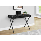 Monarch Specialties 7793 42" Computer Desk - Black Marble/Black Metal-Solid construction providing a rich, full look in the home office space of your small home, apartment or condo