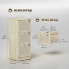 HOMCOM 3-Drawer Letter/A4 Filing Cabinet Lockable - Oak-Adjustable metal bars fit both A4 and letter-size files with ease
