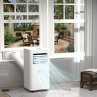 HOMCOM 8000 BTU Quiet Air Conditioner with Remote Control - White-Sleep mode and 24-hour timer for peaceful rest 