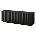 Hudson&Canal Molly Rectangular Fluted TV Stand for TV's up to 75" - Black Grain-The top has a weight capacity of 75lbs, middle shelves can hold 25lbs, bottom shelves support 50 lbs