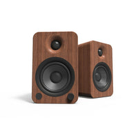 Kanto YU4 Powered Bookshelf Speakers with Bluetooth and Phono Preamp - Walnut - 2 Pack-Integrated Bluetooth 4.0 with Qualcomm aptX™ technology lets you enjoy high quality streaming from the palm of your hand