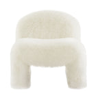 Modway Mina Faux Fur Accent Chair - White-8