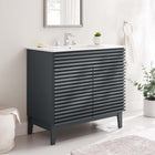 Modway Render 36" Bathroom Vanity - Grey/White-Walnut Grain Vanity