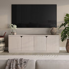 Hudson&Canal Fitzroy TV Stand for TV's up to 78" - Alder White-Constructed of sturdy MDF materials in a wood-look alder white finish